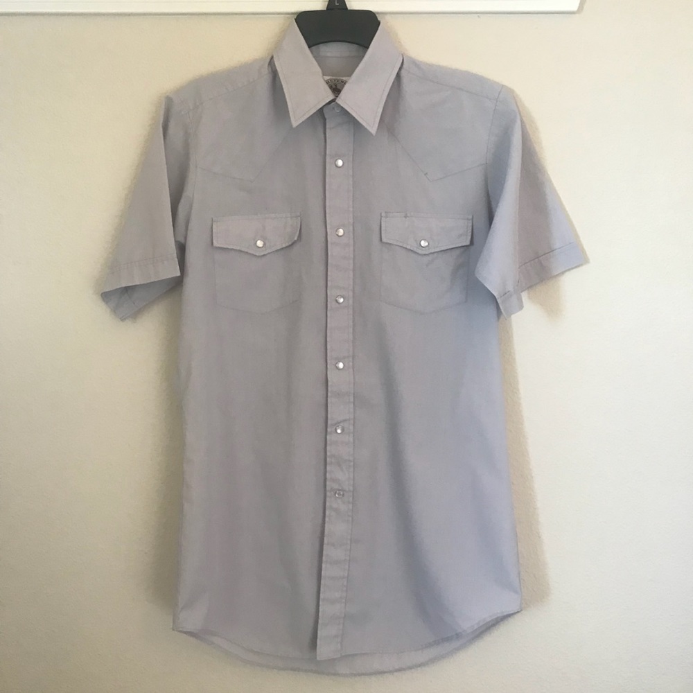 Gray Short Sleeved Button Up